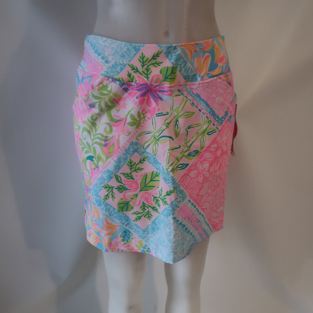 NWT Lilly  Pulitzer Pink and Blue Patterned Skort